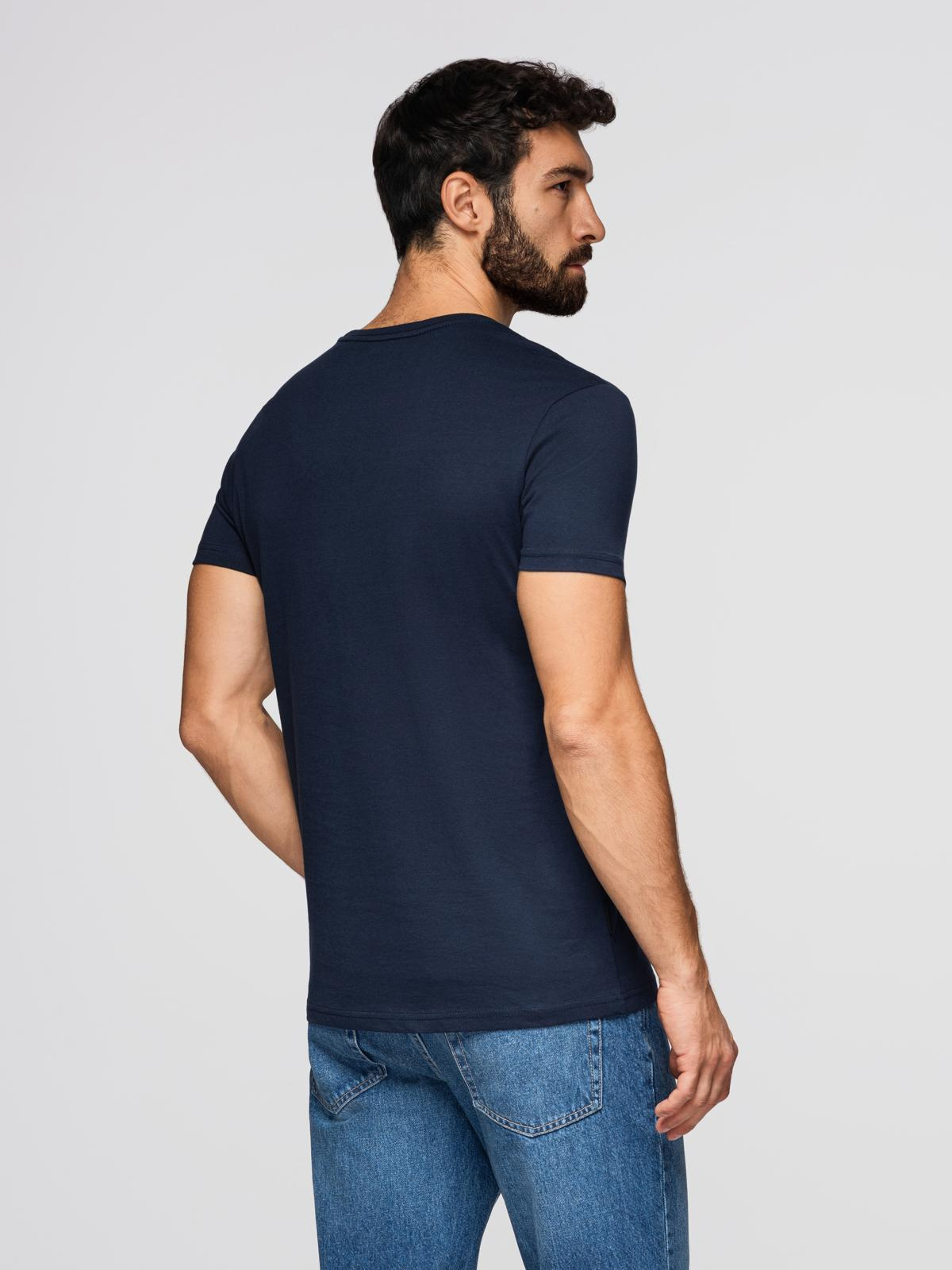 Ombre Classic BASIC men's cotton T-shirt - navy blue