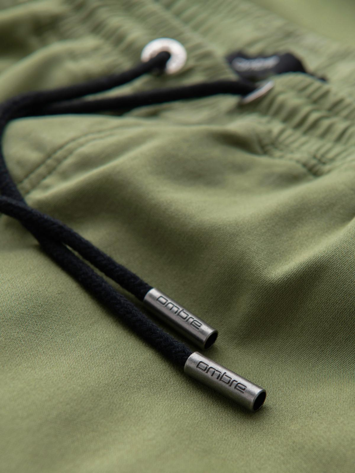 Ombre Men's knit joggers with cargo pockets - olive