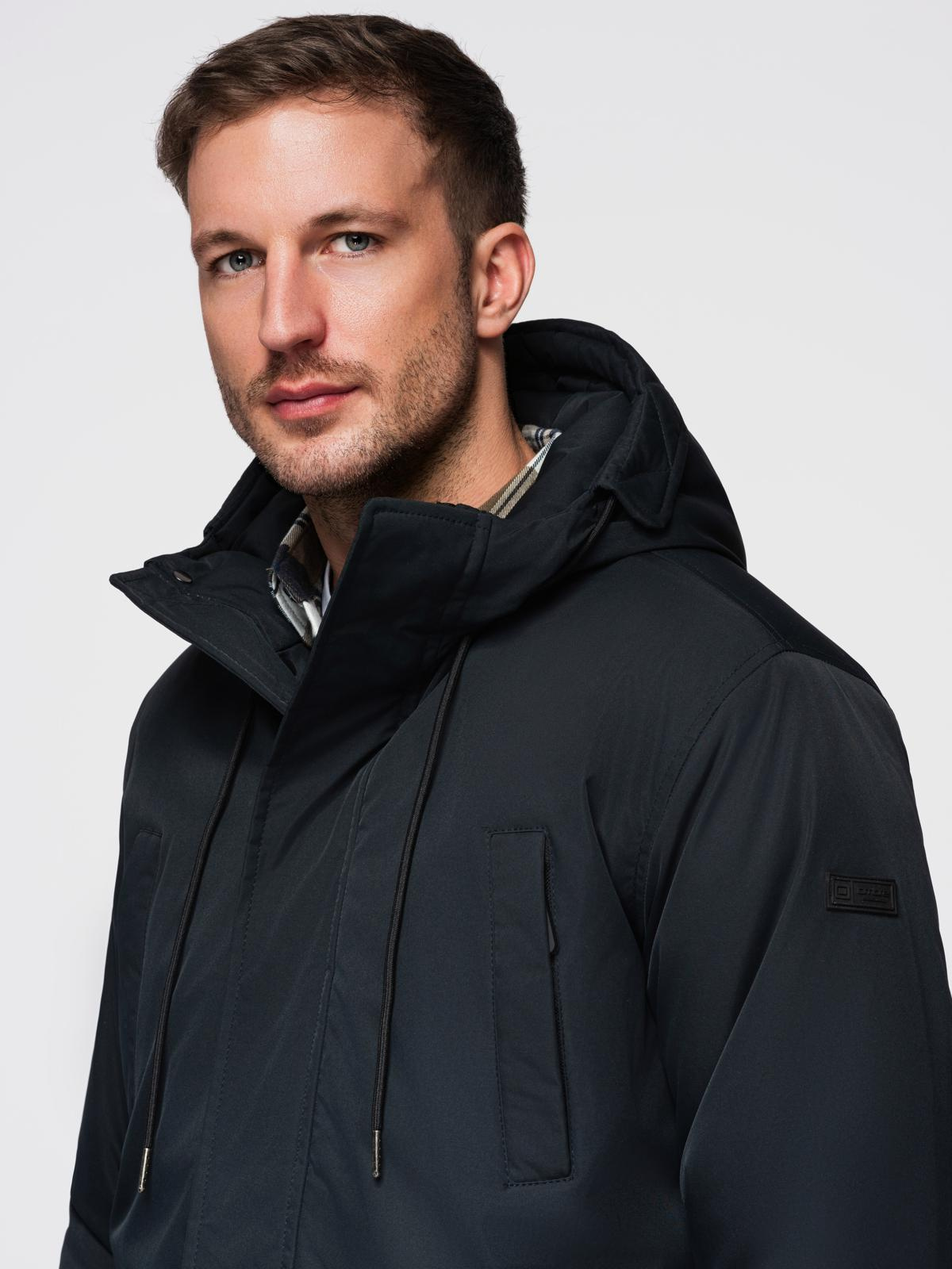 Ombre Classic long men&#039;s parka jacket - black