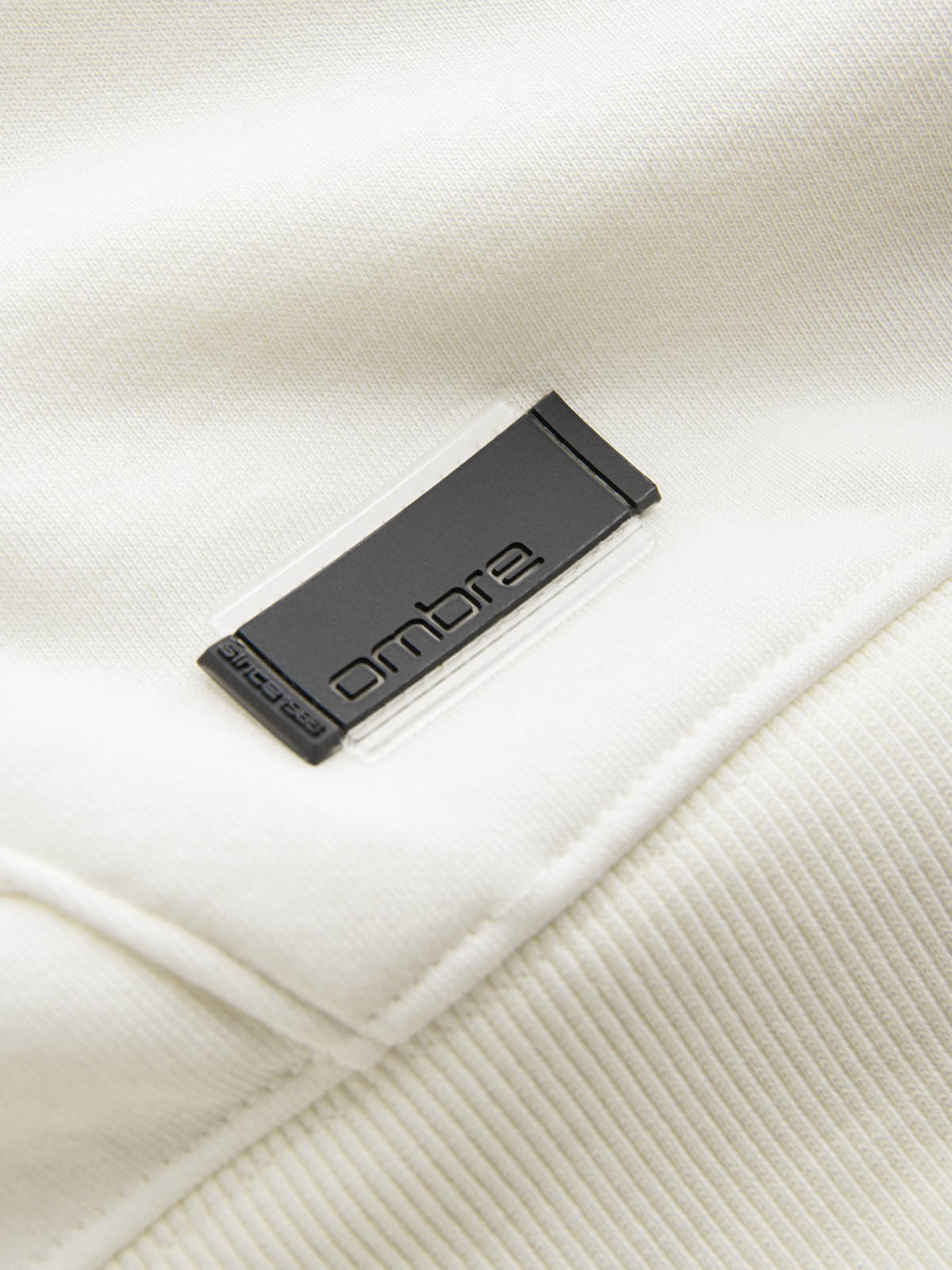 Ombre Men&#039;s BASIC cotton kangaroo hooded sweatshirt - cream