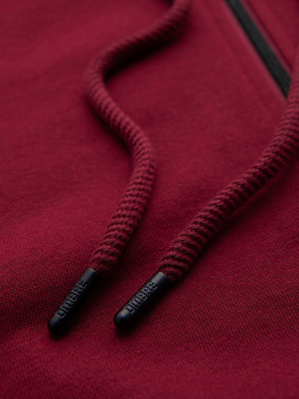 Ombre pánska mikina s kapucňou na zips - červená