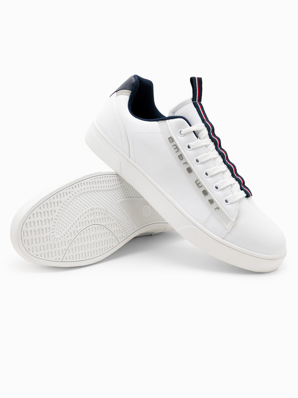Ombre Men&#039;s shoes sneakers with contrasting details - white