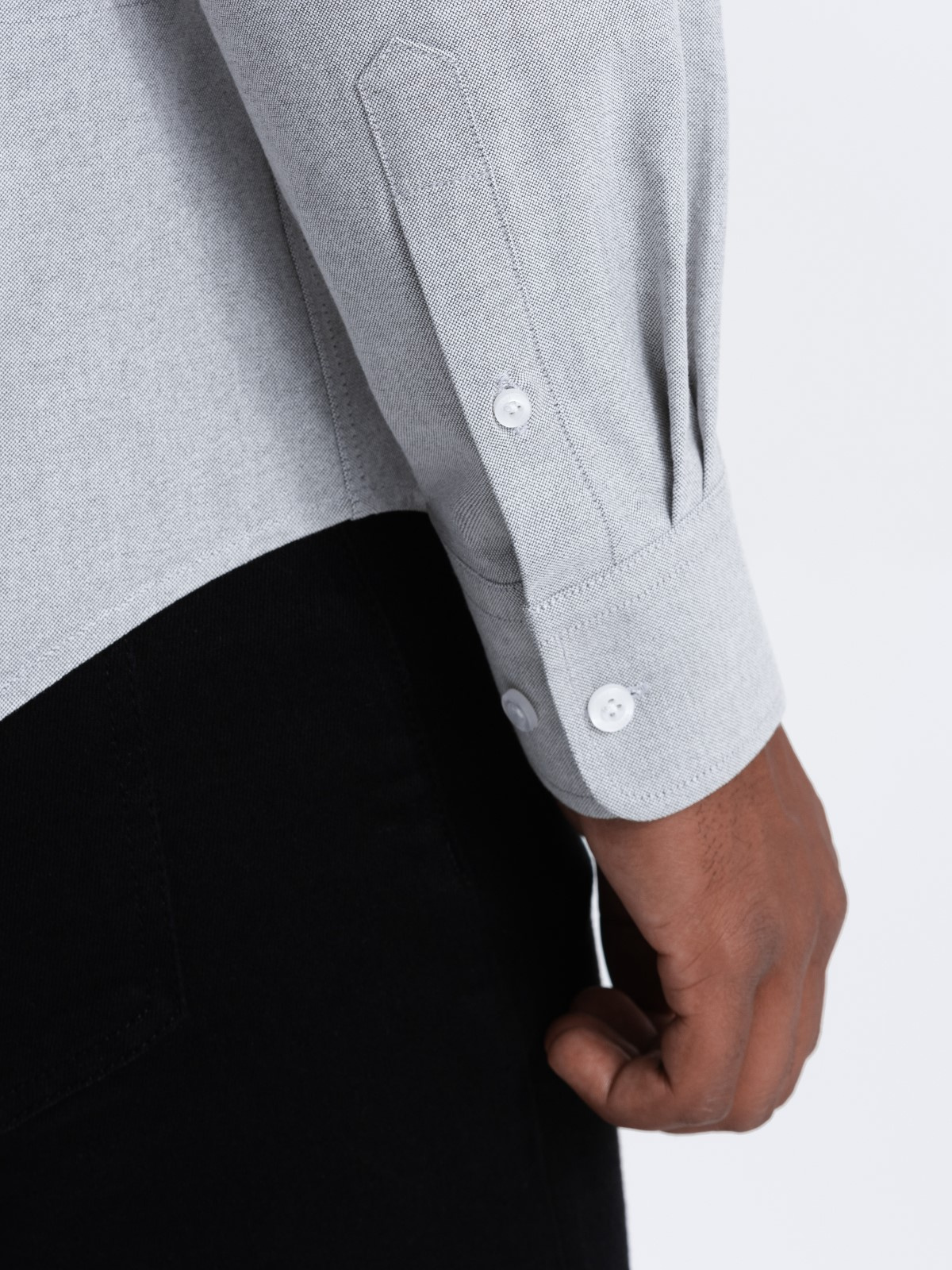 Ombre Men&#039;s cotton oxford shirt with REGULAR pocket - grey