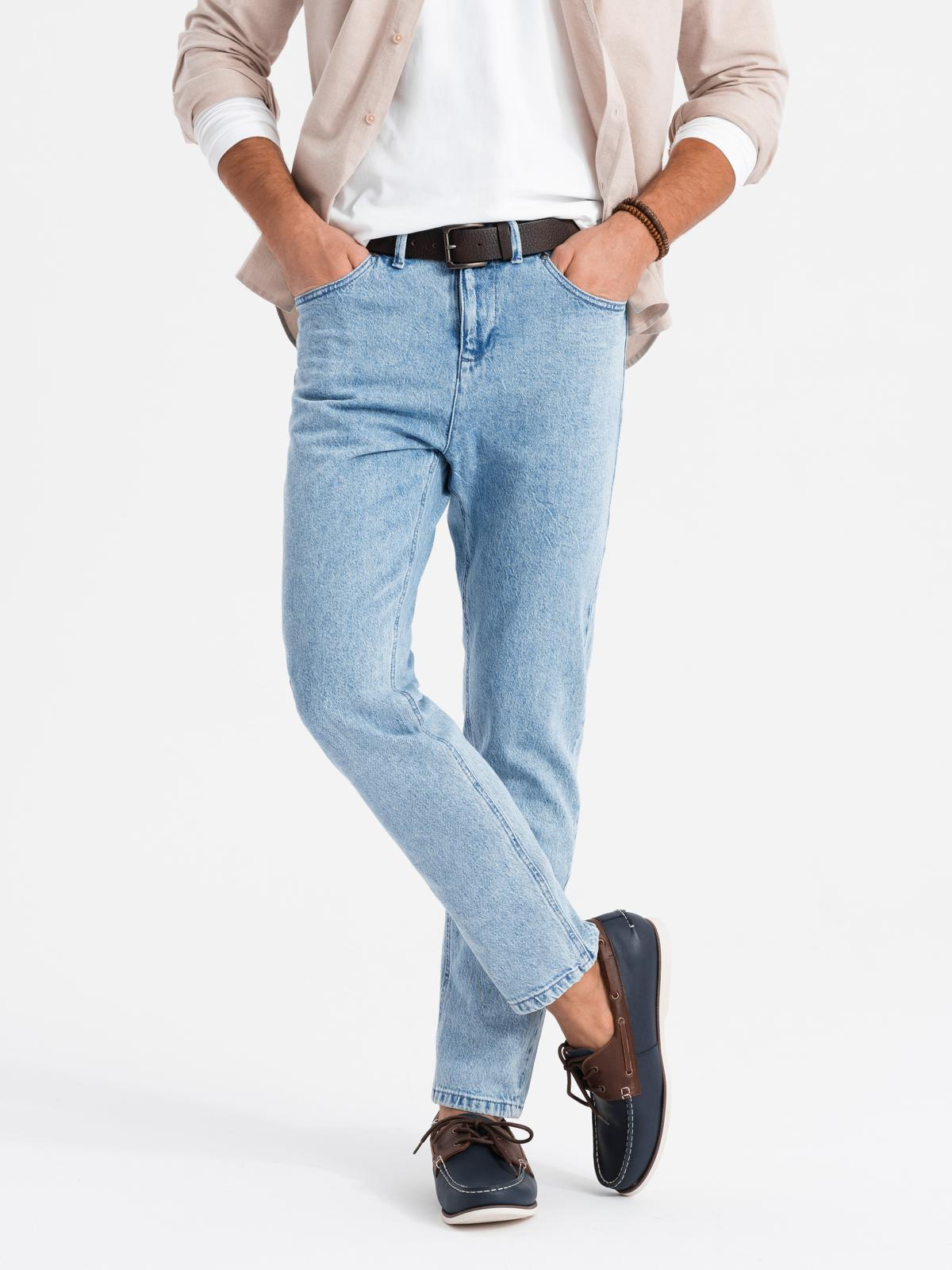 Ombre Marbled men&#039;s CARROT FIT denim pants - light blue