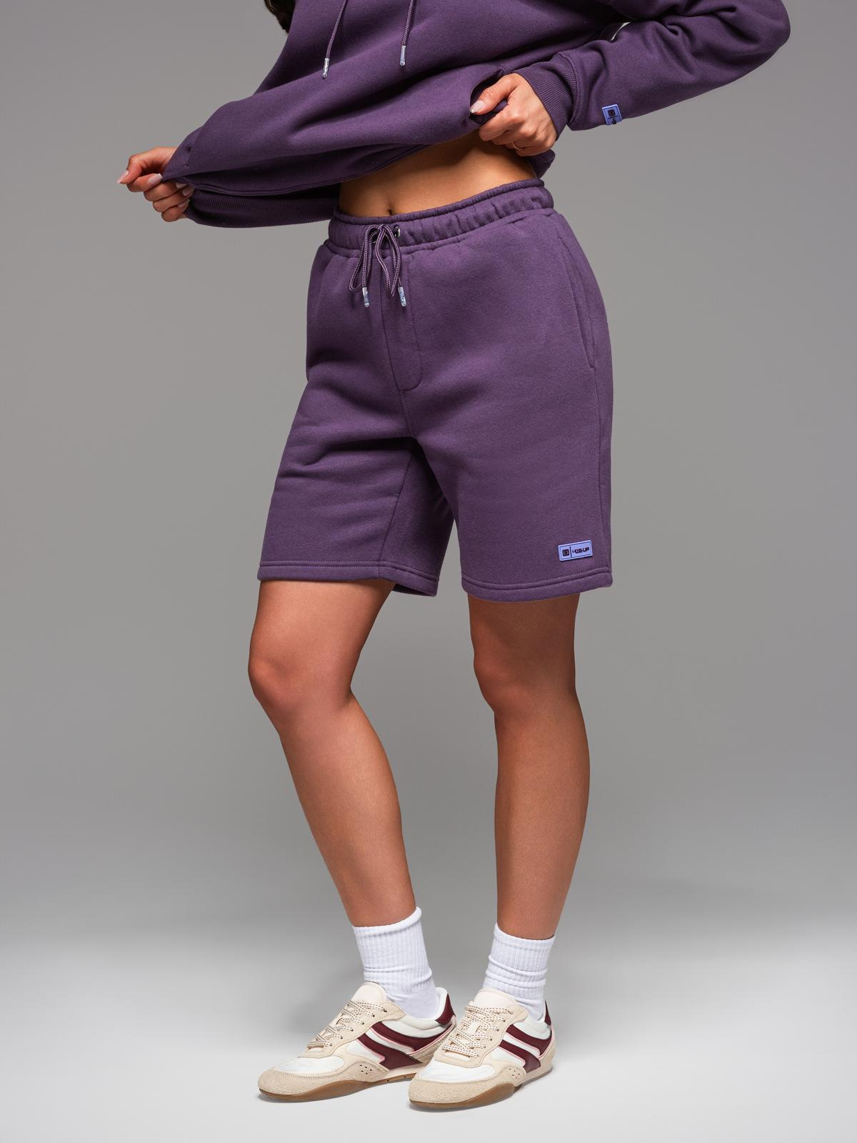 Ombre Unisex sweat shorts with drawstring waistband - purple
