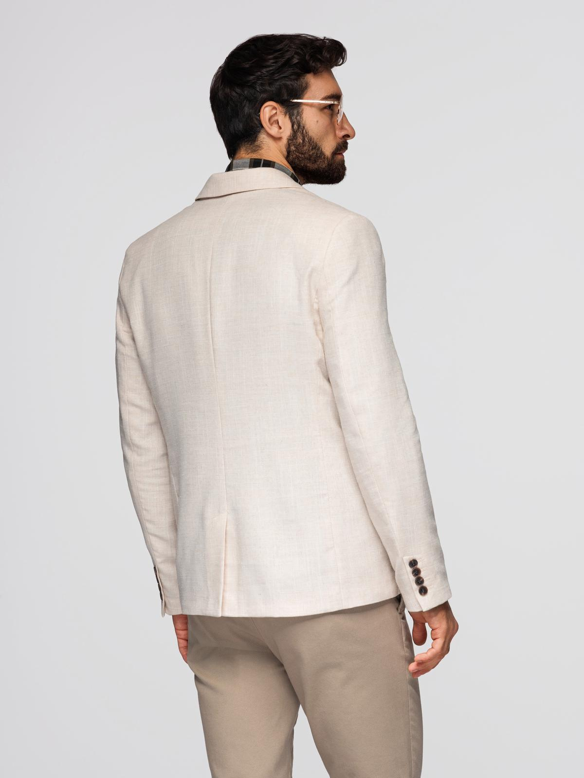 Ombre Men's REGULAR cut blazer with linen - cream