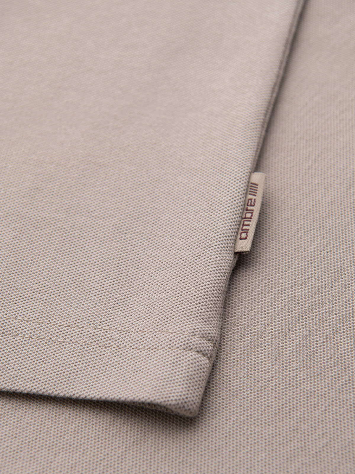 Ombre Men's T-shirt with contrasting inserts and v-neck - beige