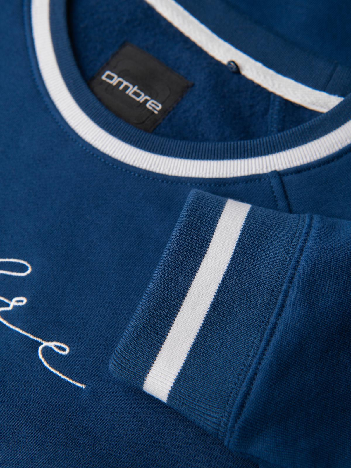 Ombre Men's raglan sleeve sweatshirt with contrasting details - dark blue