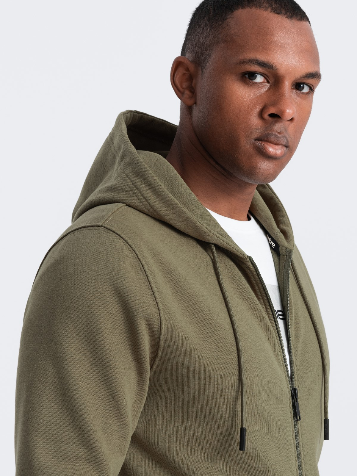 Ombre BASIC men&#039;s cotton stretch sweatshirt - olive