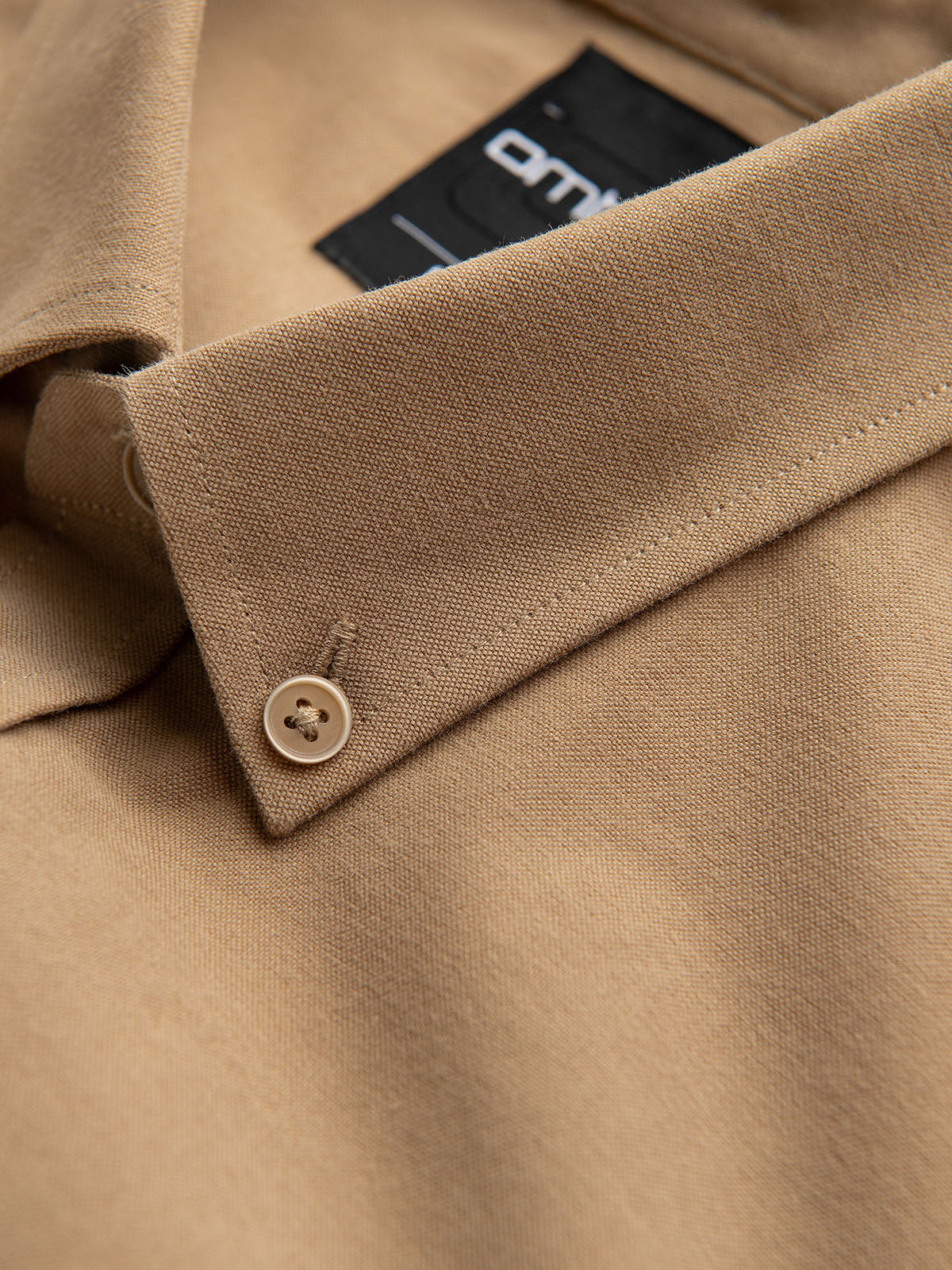 Ombre Men's REGULAR FIT cotton shirt with pocket - light brown
