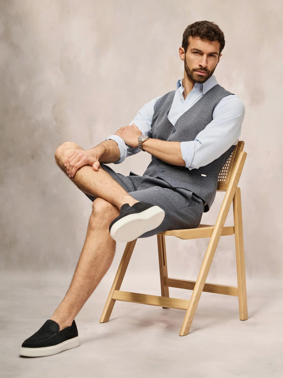 Ombre Men&#039;s elegant set suit vest + shorts
