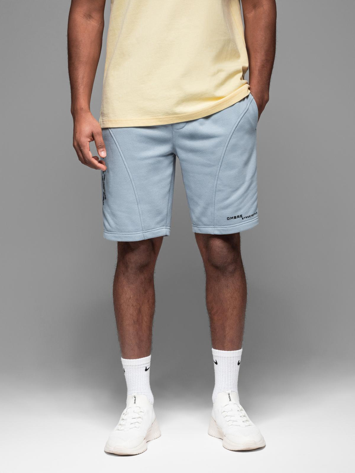 Ombre Fitted men's printed short sweat shorts - light blue