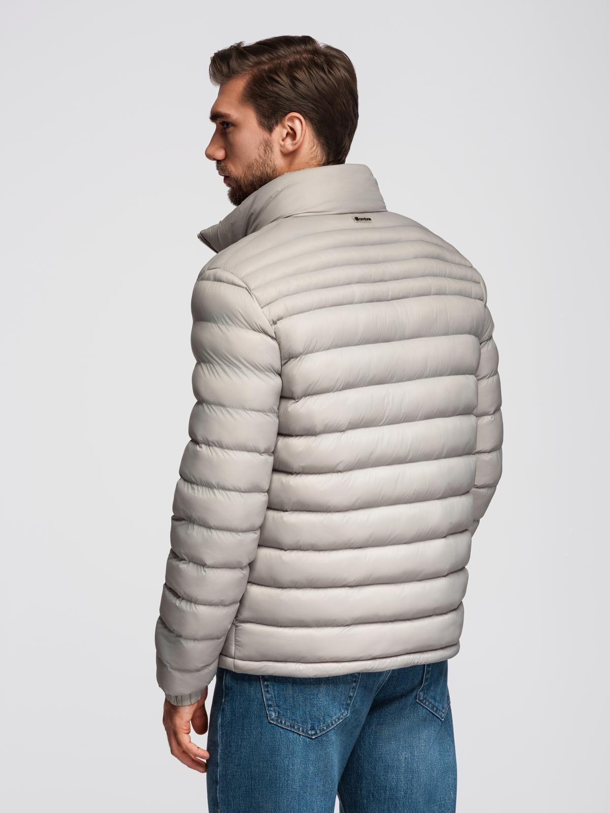 Ombre Men&#039;s quilted jacket with two fasteners - light grey