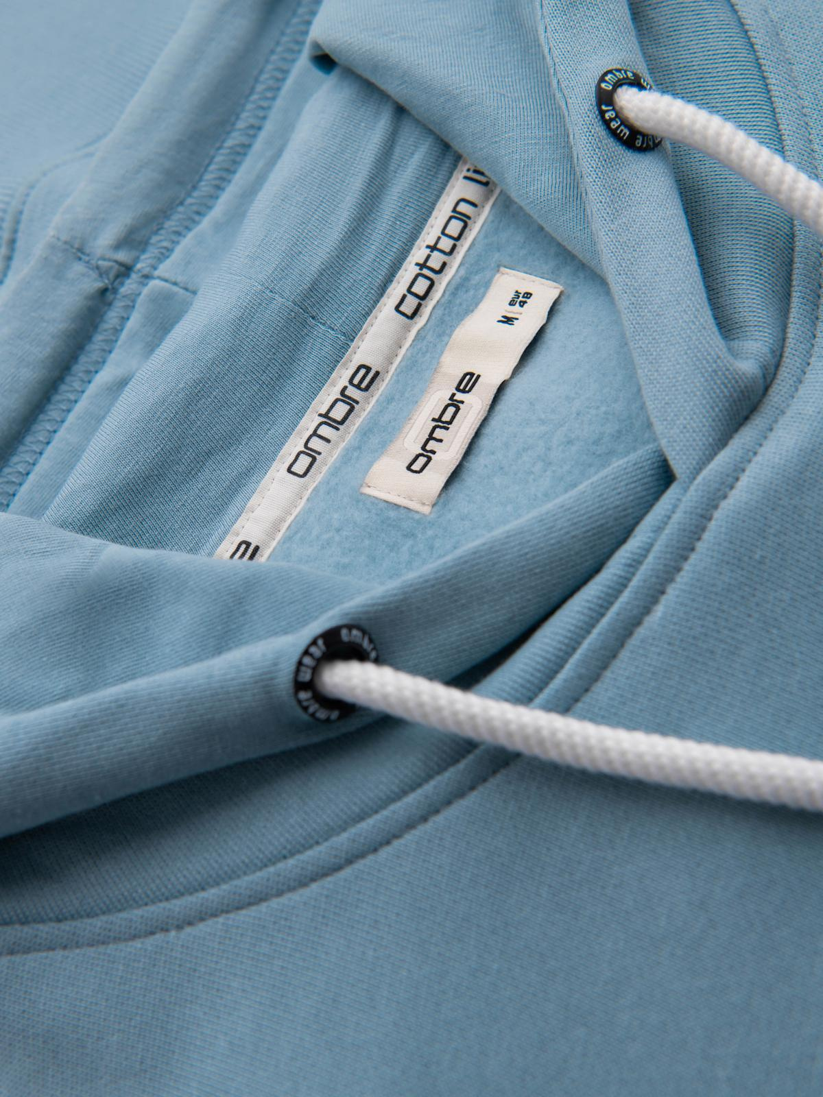 Ombre Men's kangaroo sweatshirt with hood - blue