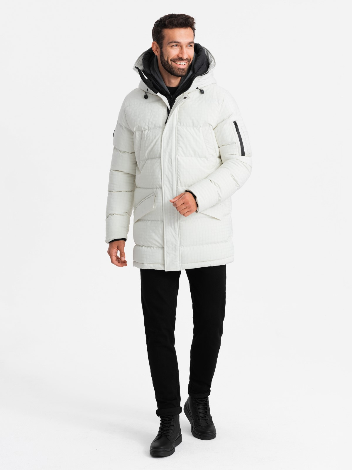 Ombre Outdoor long men&#039;s parka jacket - white