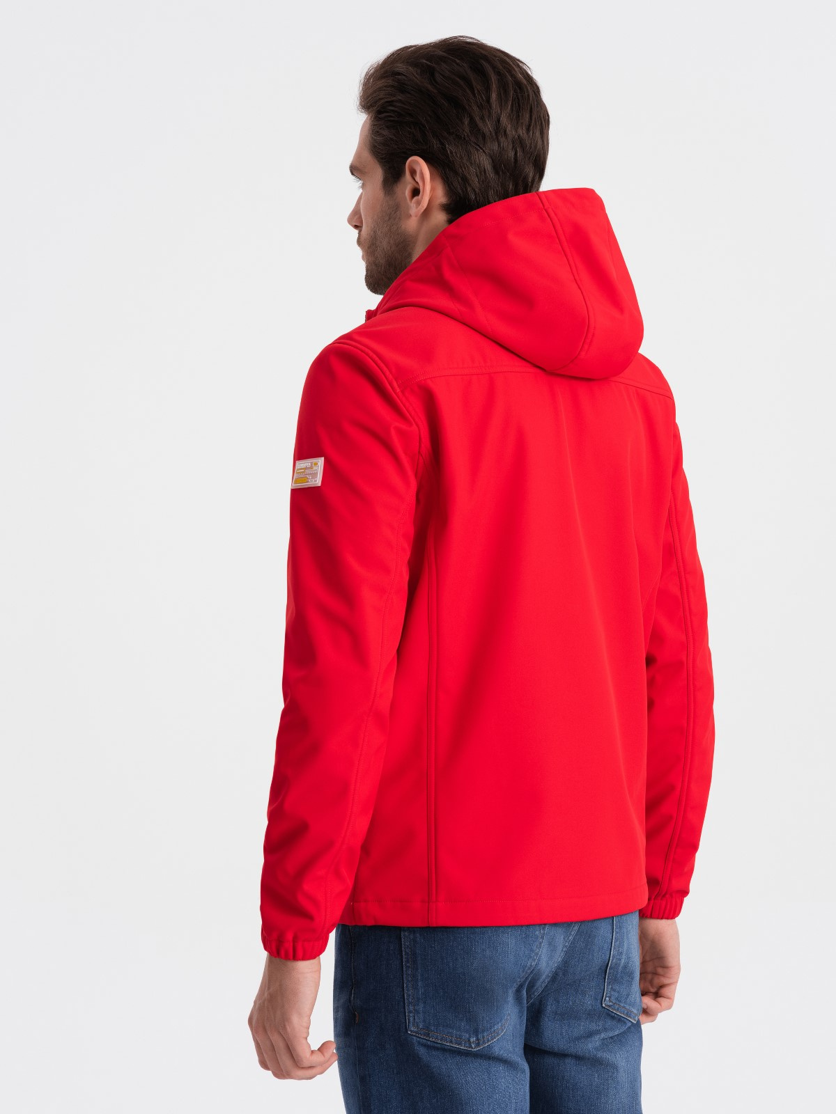 Ombre Men&#039;s jacket with fleece center SOFTSHELL-red