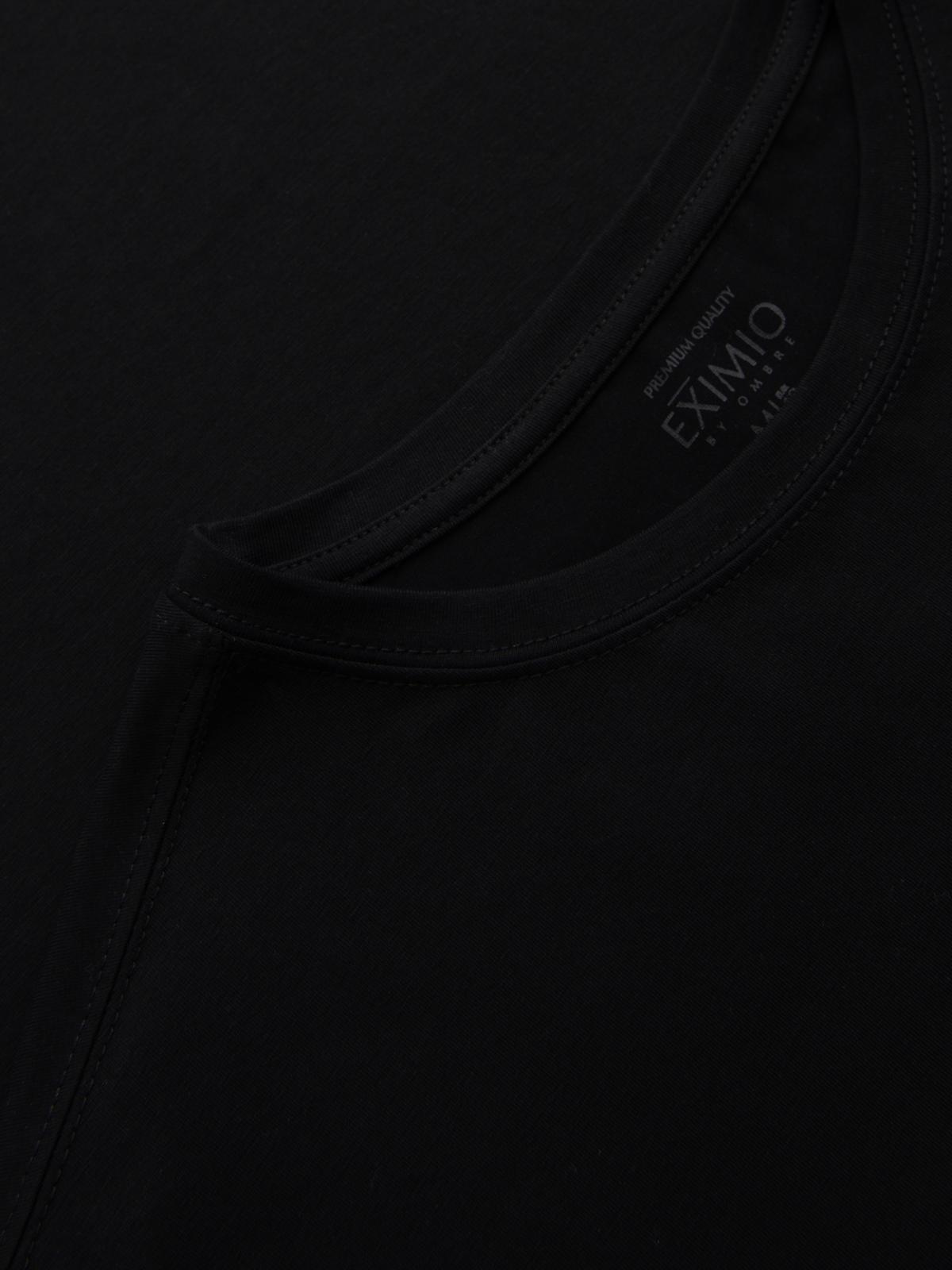 Ombre Men's SLIM FIT longsleeve with elastane and print - black