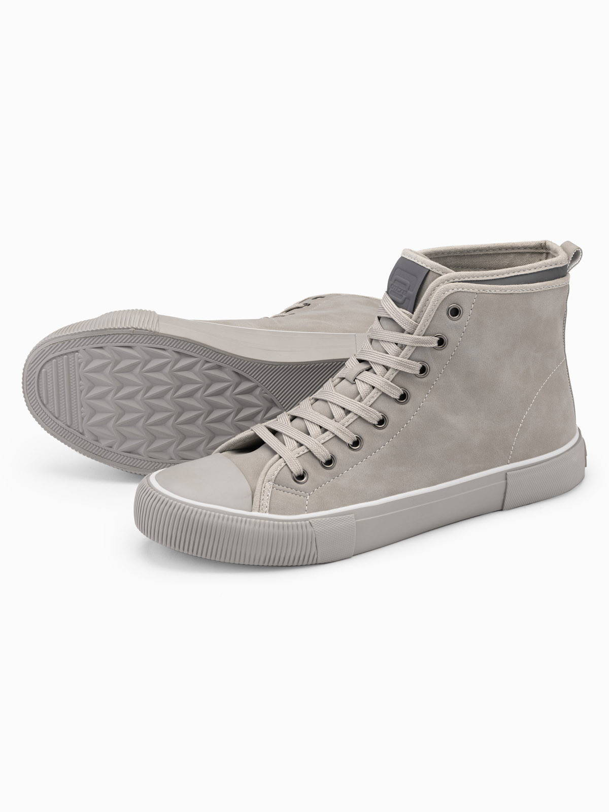 Ombre Men&#039;s high boots sneakers with decorative trim - ash