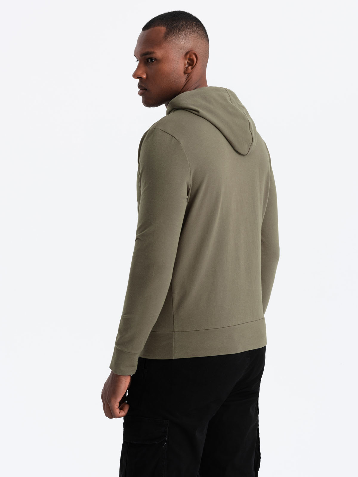 Ombre Men&#039;s kangaroo hoodie with logo - olive