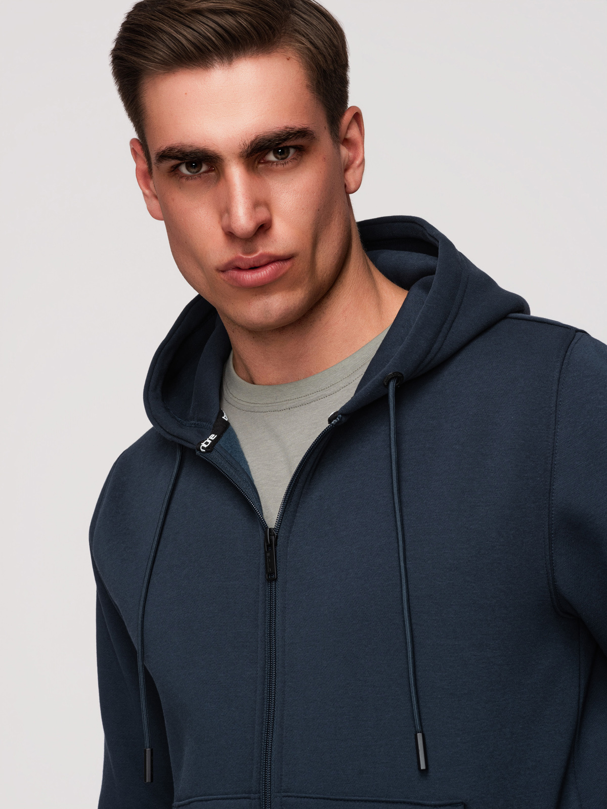 Ombre Men's unbuttoned BASIC sweatshirt - navy blue