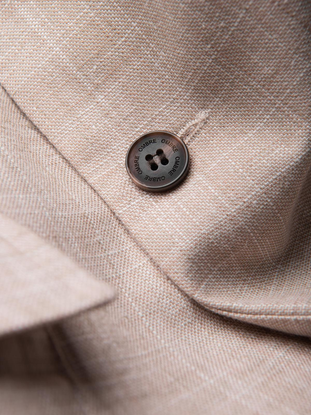 Ombre Men's REGULAR cut jacket with linen - light beige