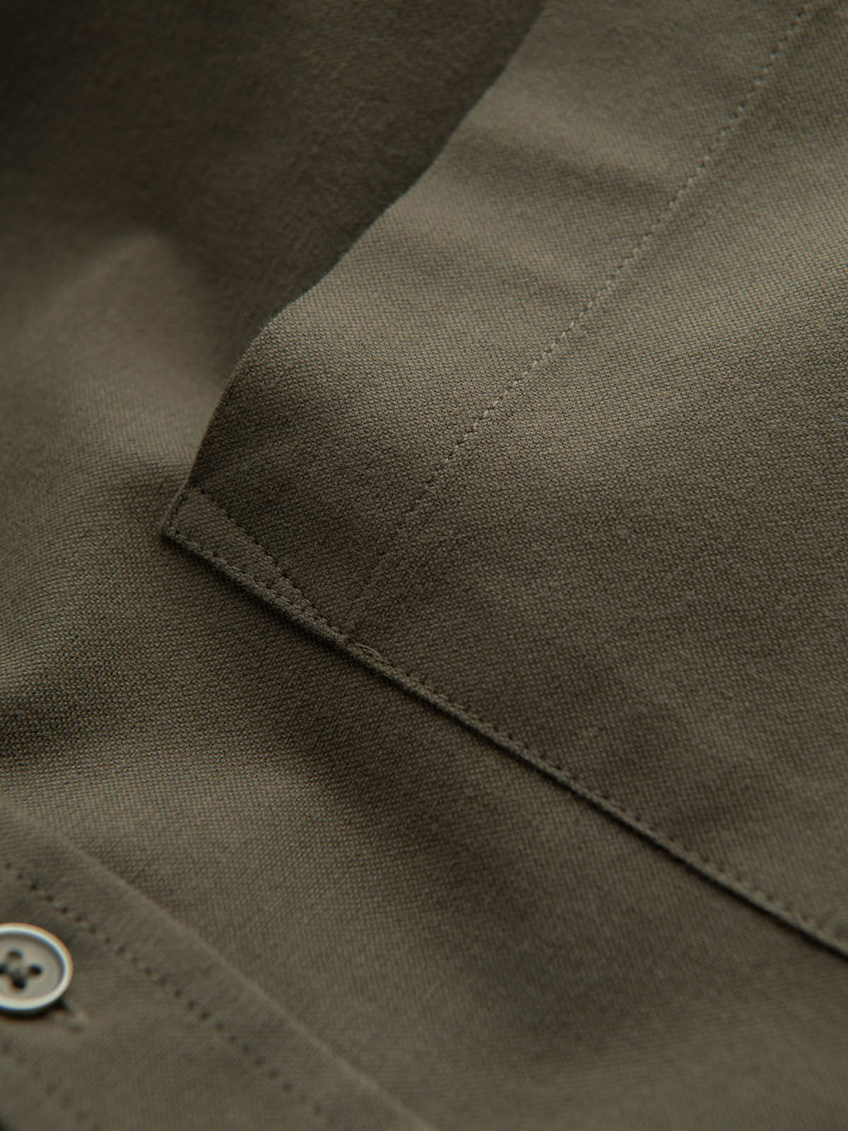 Ombre Men's cotton REGULAR FIT shirt with pocket - khaki
