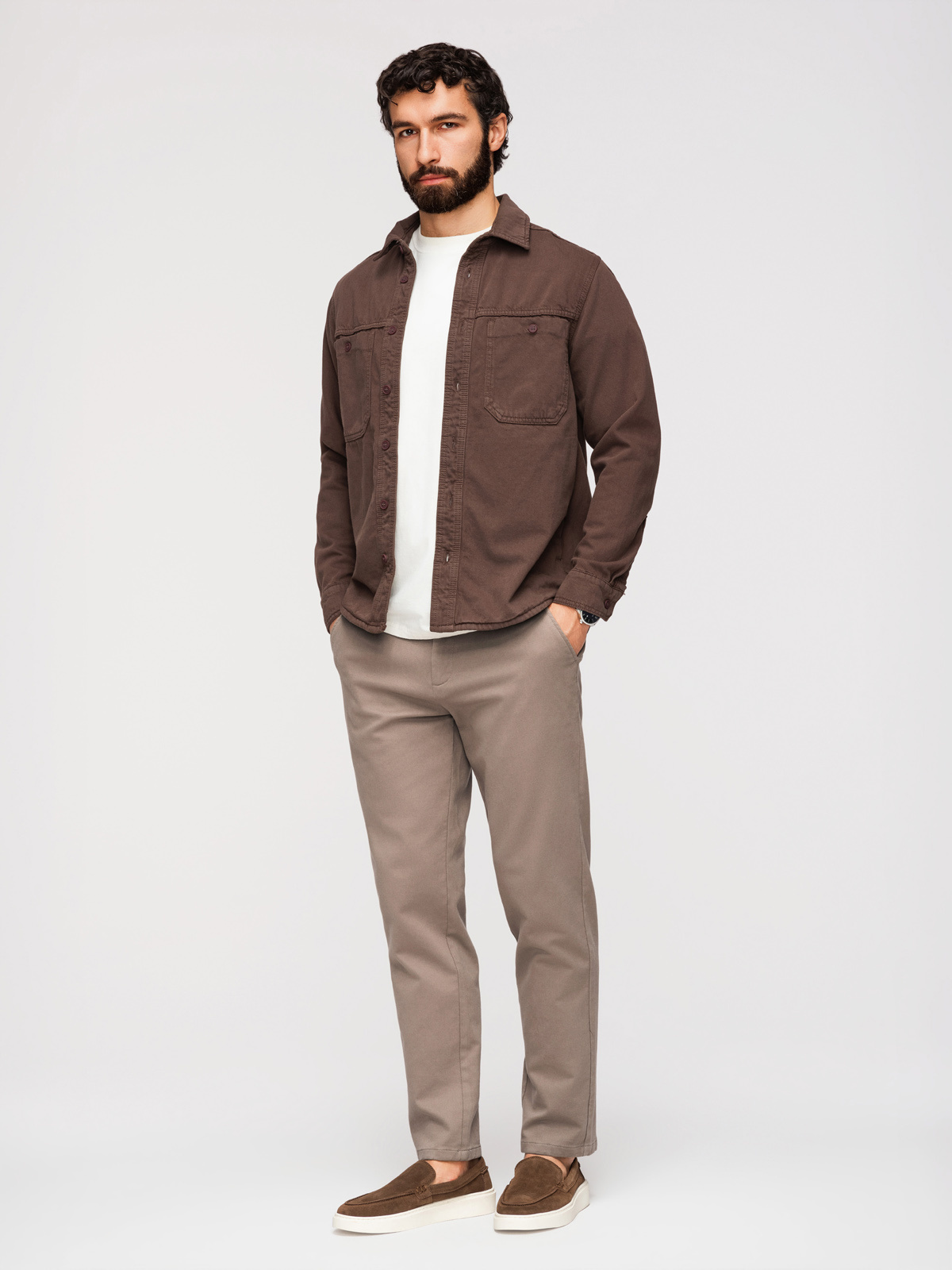 Ombre pánske SLIM FIT chino nohavice - sivé