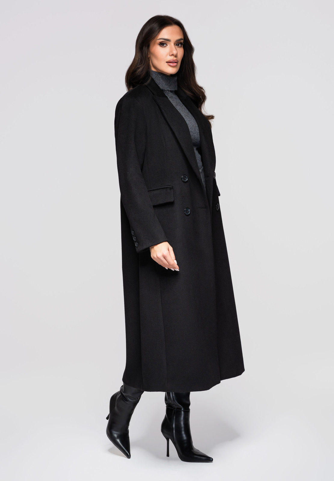 Edoti Women's long wool coat LARICA OW-COLC-0100 v4