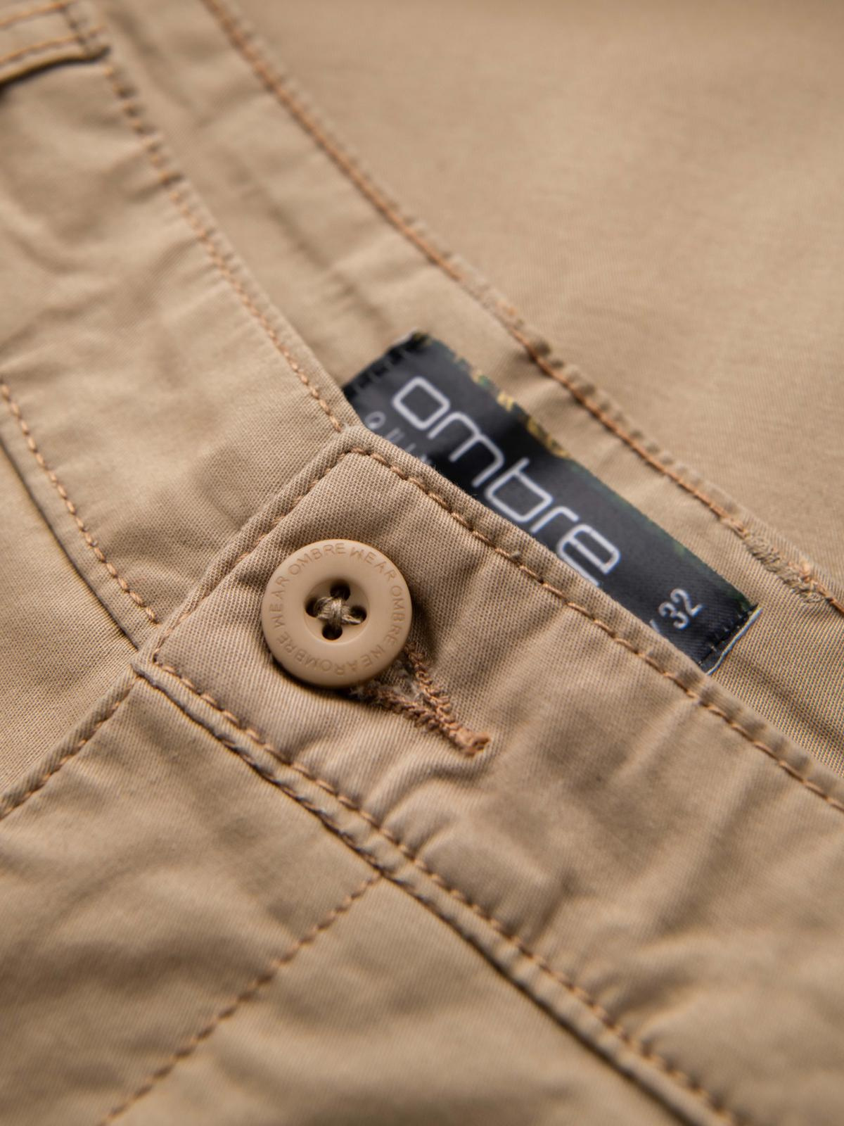 Ombre Classic men's chino shorts with rolled up leg - beige