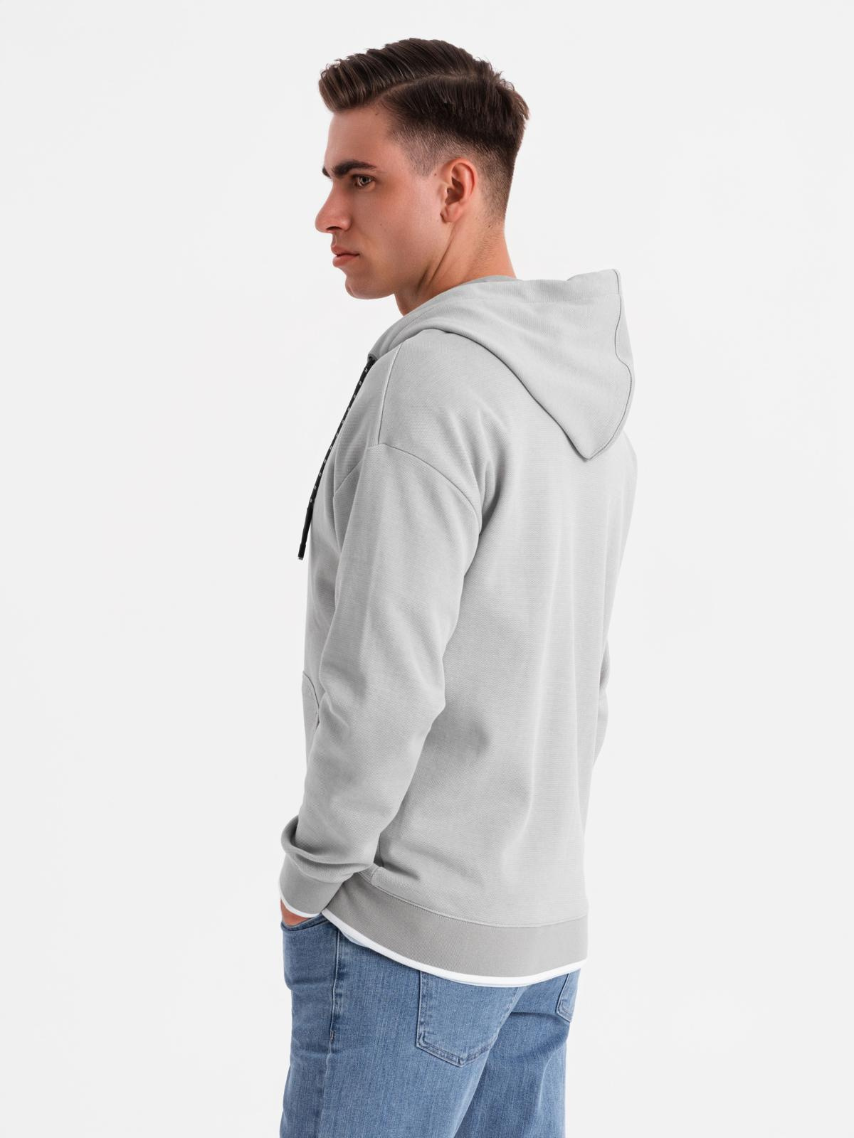 Ombre Men&#039;s softly structured hooded sweatshirt - grey