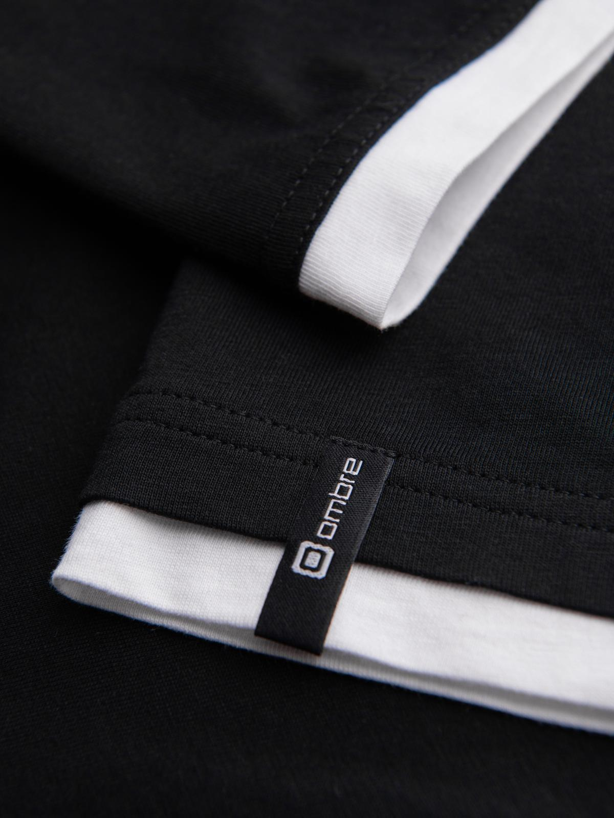 Ombre Men's cotton hooded t-shirt - black