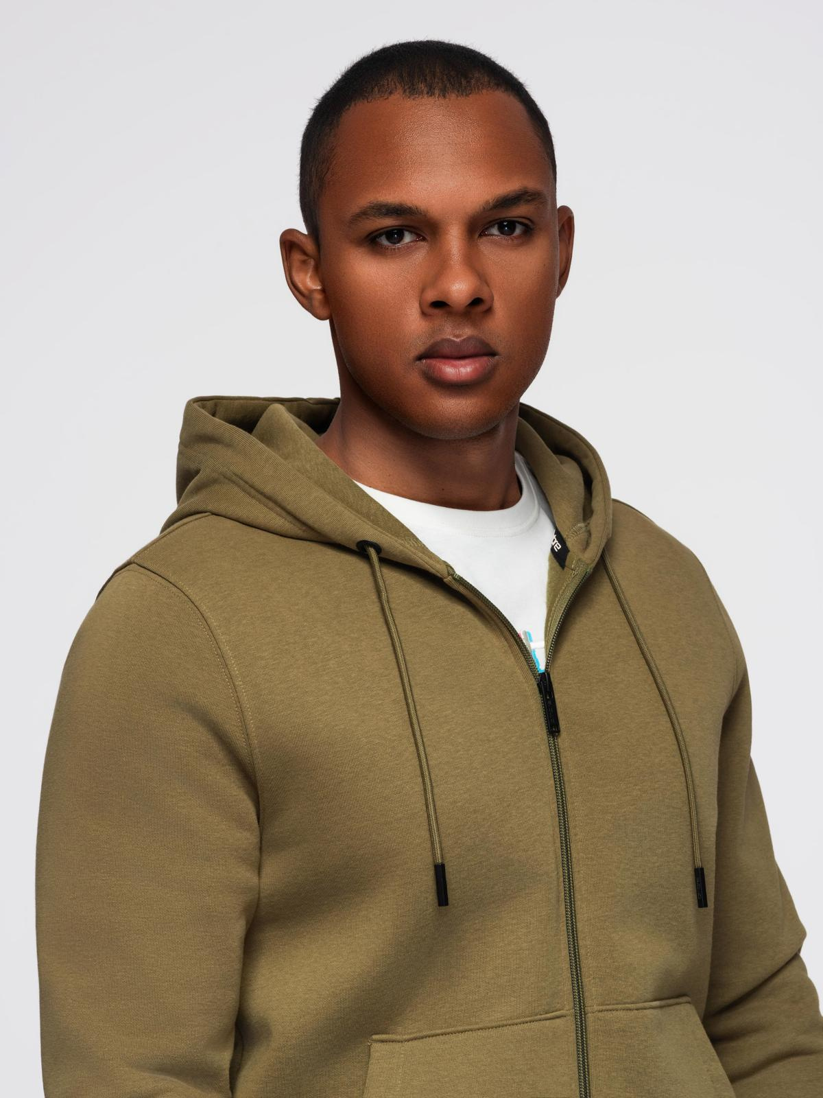 Ombre BASIC men&#039;s cotton stretch sweatshirt - olive