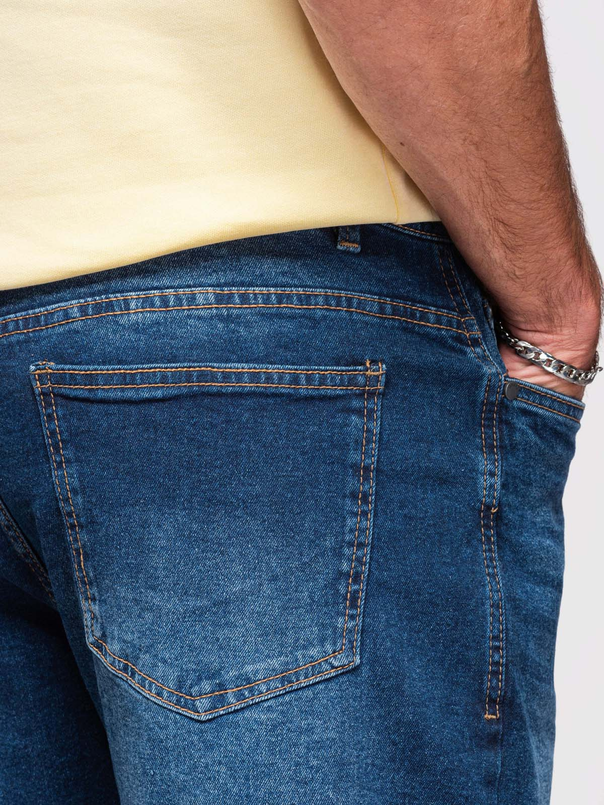 Ombre Men's denim shorts with classic cut - dark blue