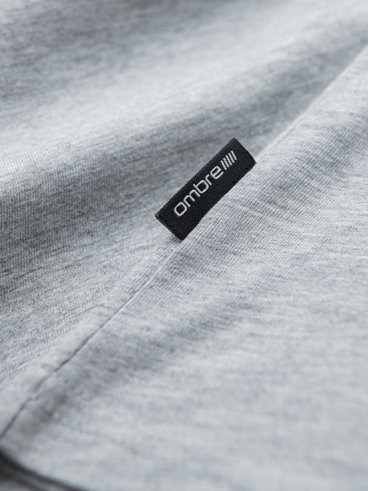 Ombre BASIC men&#039;s classic cotton tee-shirt with a crew neckline - grey melange