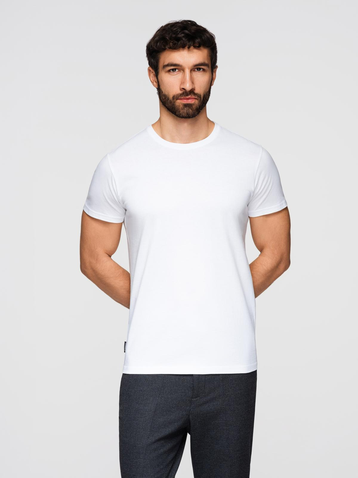 Ombre Men's BASIC classic cotton T-shirt - white