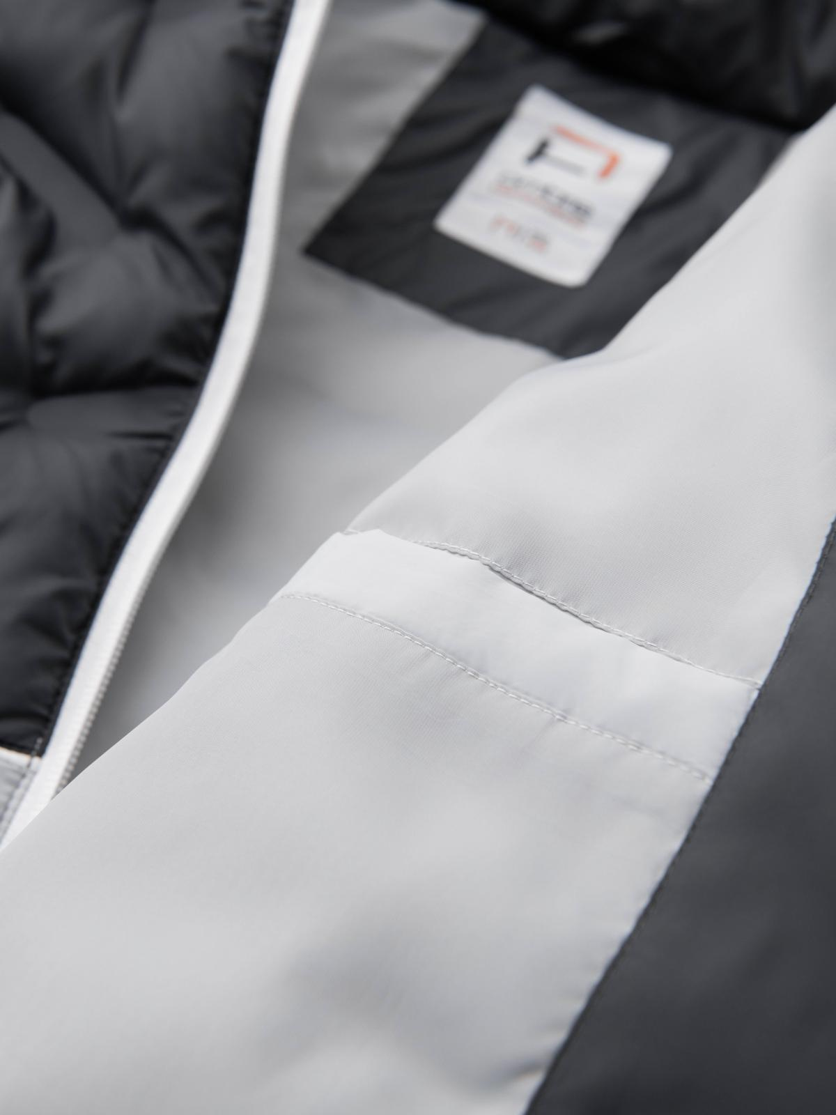 Ombre Men&#039;s quilted jacket with detachable hood - graphite and white