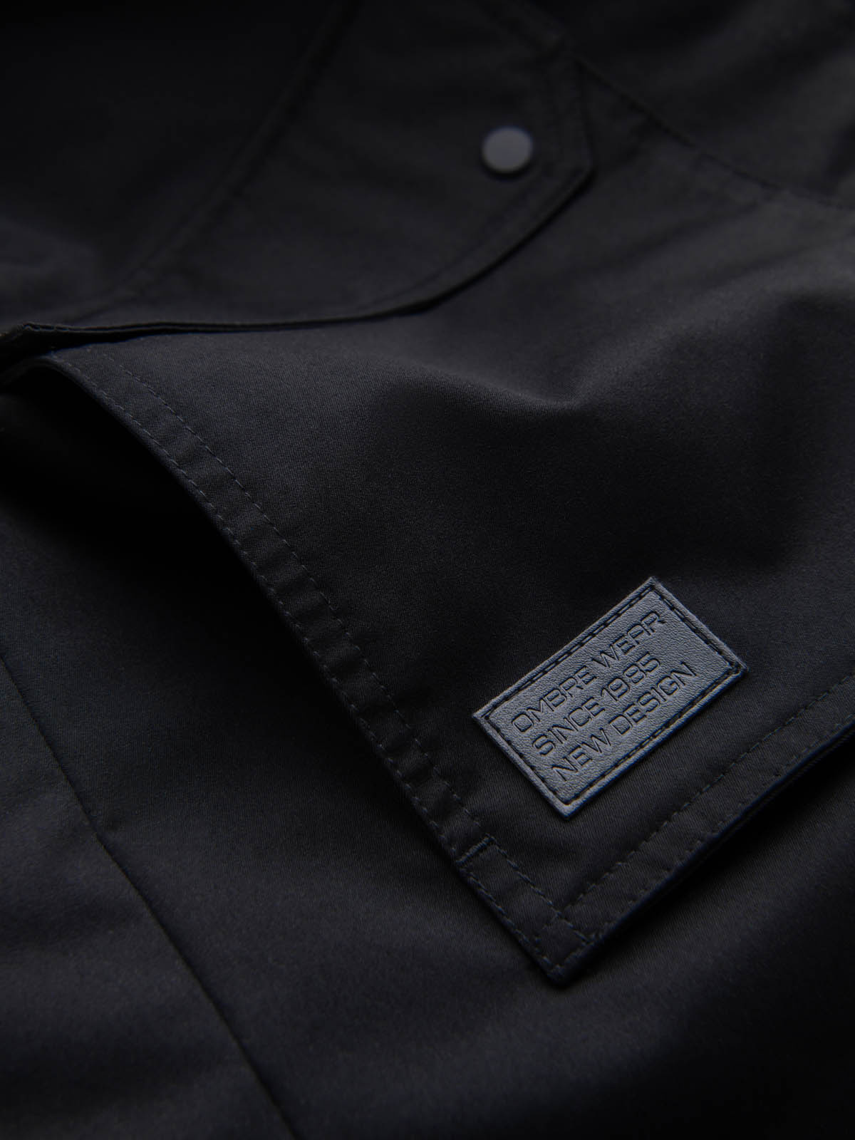 Ombre Męska długa kurtka parka sherpa – black