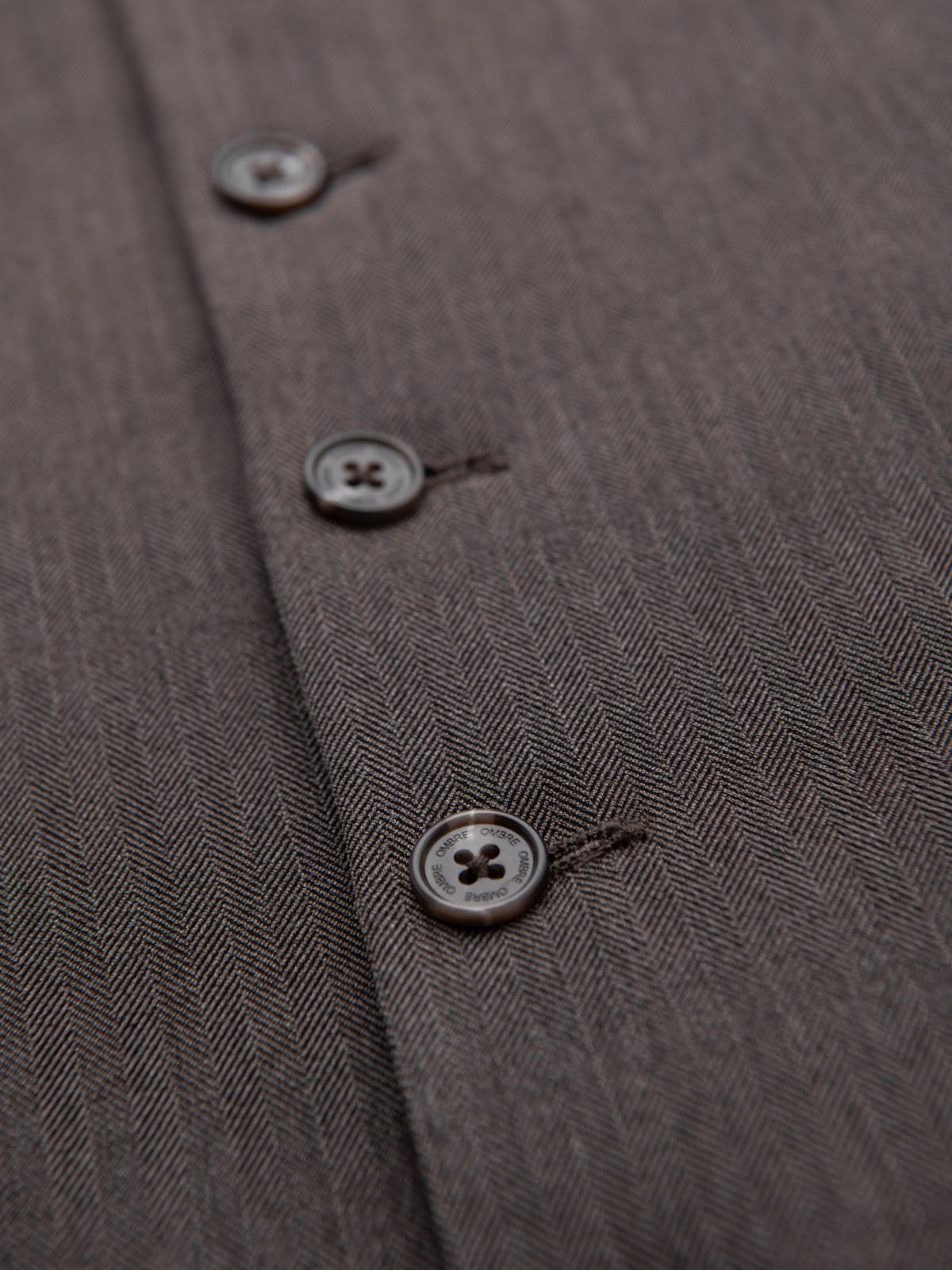 Ombre Men's elegant SLIM FIT herringbone vest - graphite