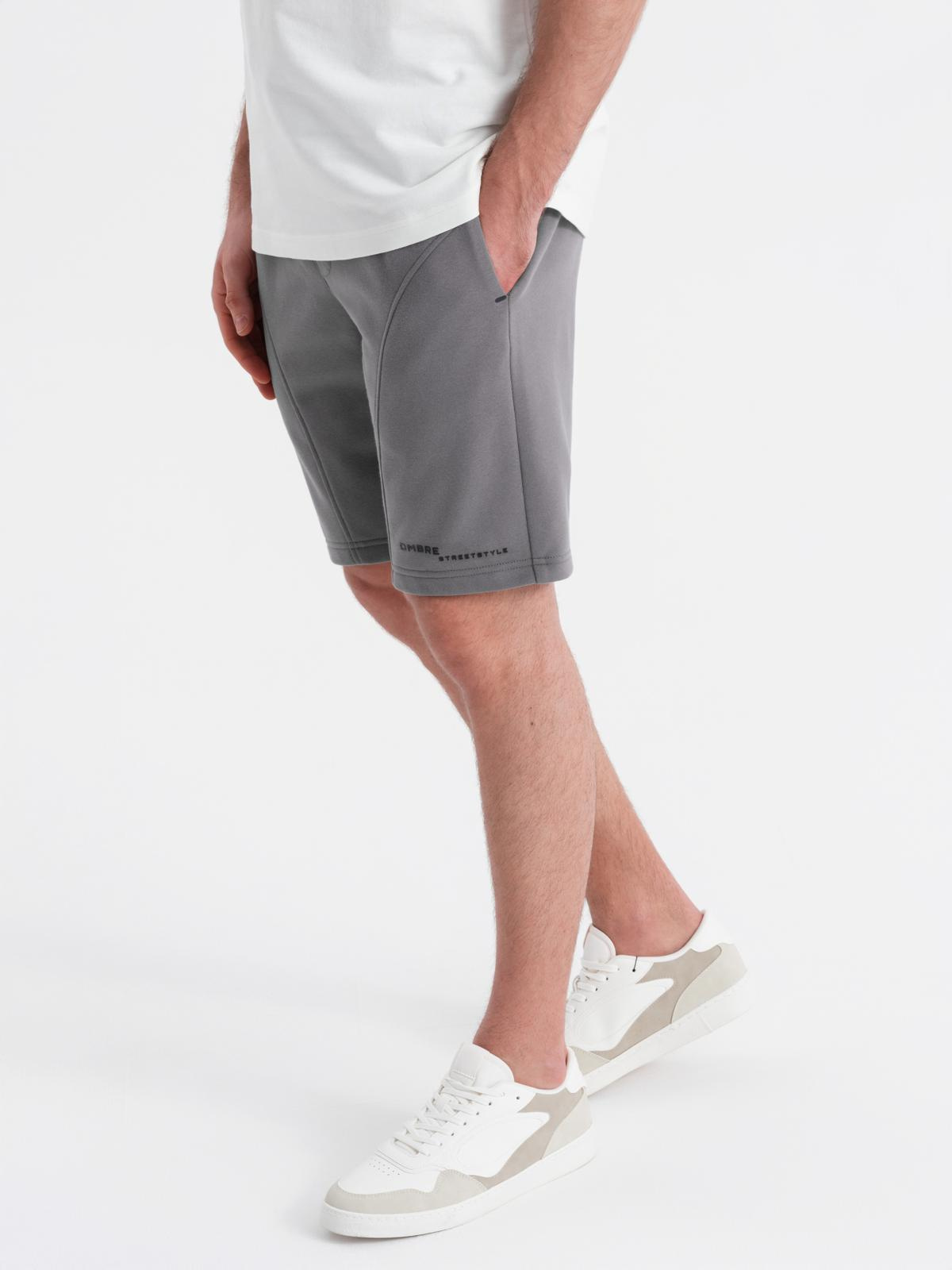 Ombre Fitted men's printed short sweat shorts - grey