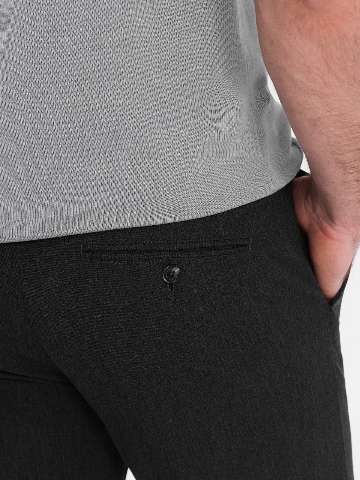 Ombre Elegant men's SLIM FIT chino pants - graphite