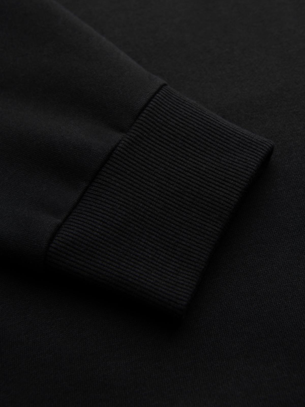 Ombre Men's sweatshirt with contrast stitching and hood - black