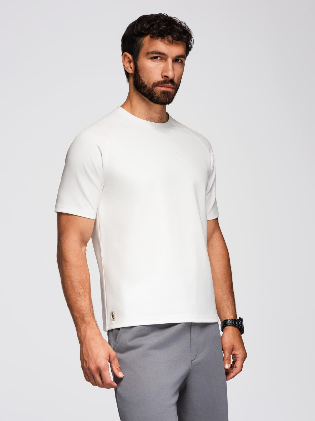 Ombre Men's COMFORT FIT T-shirt with raglan sleeves - off-white