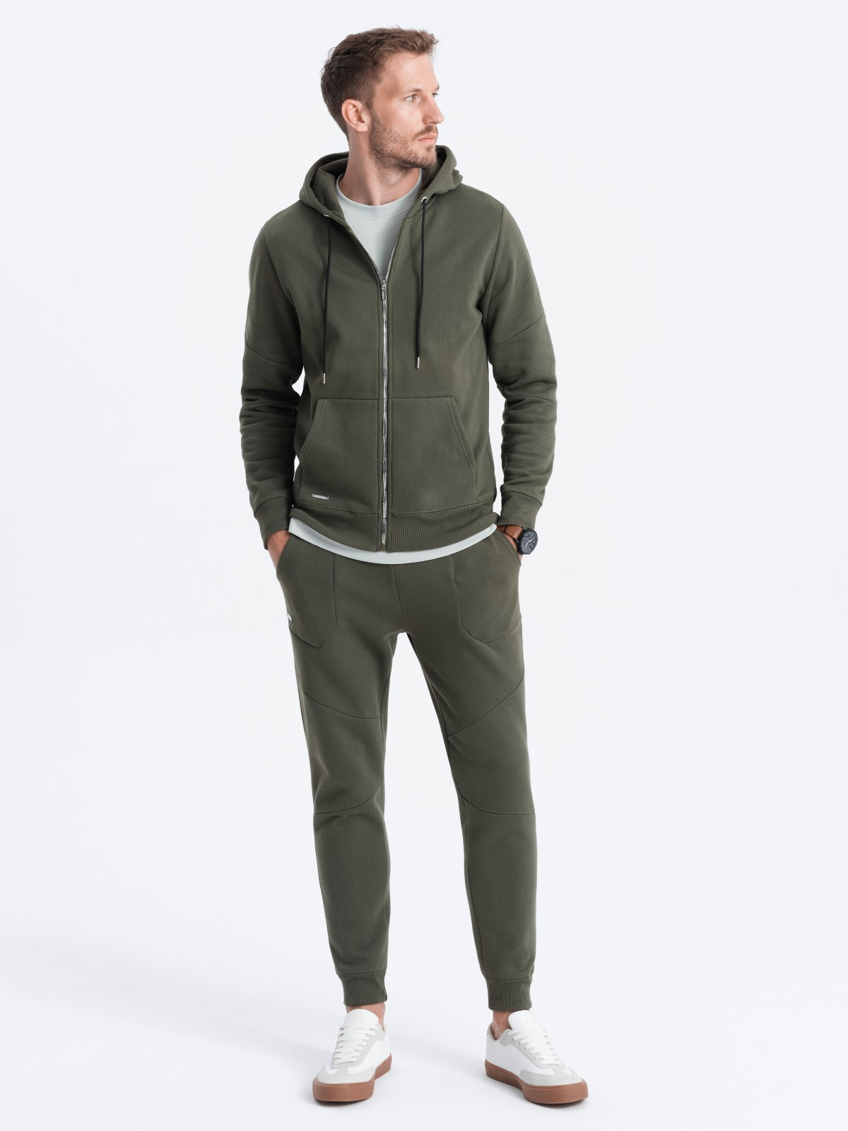 Ombre Men&#039;s sweatshirt set unbuttoned sweatshirt + pants