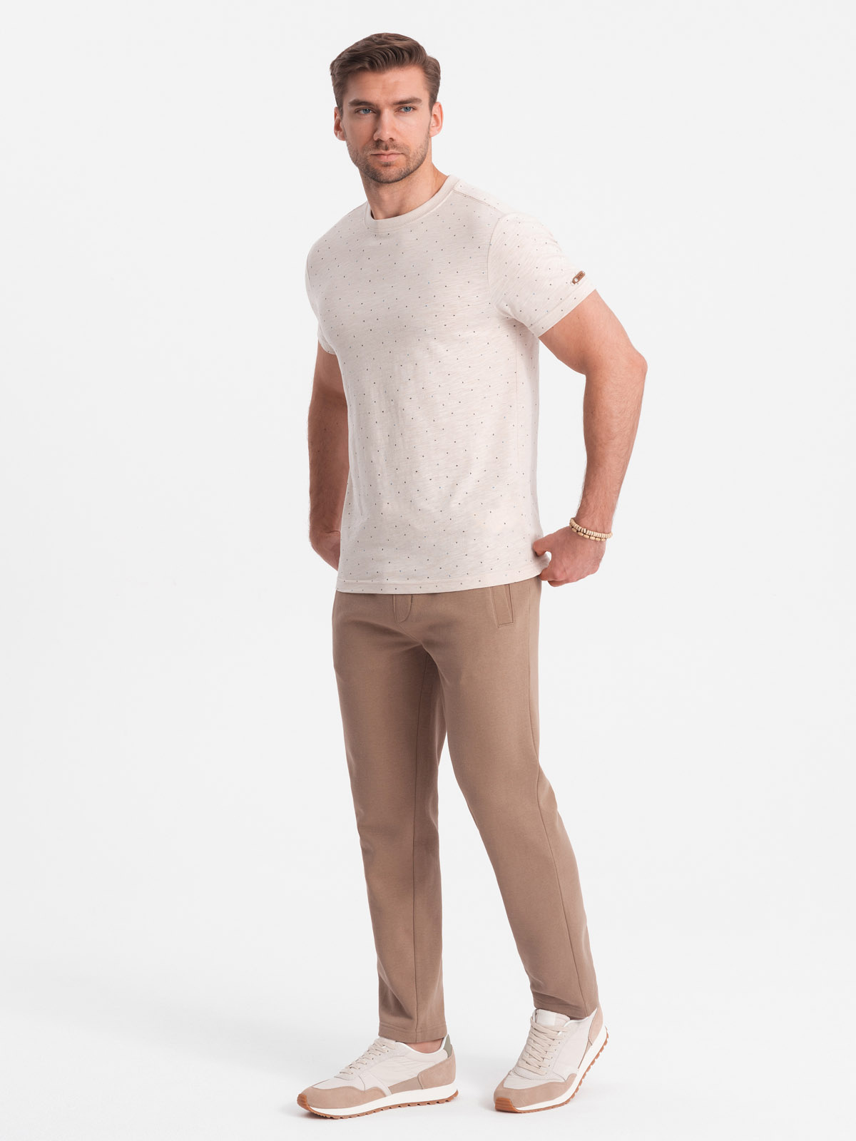 Ombre Men's sweatpants with unlined leg - brown