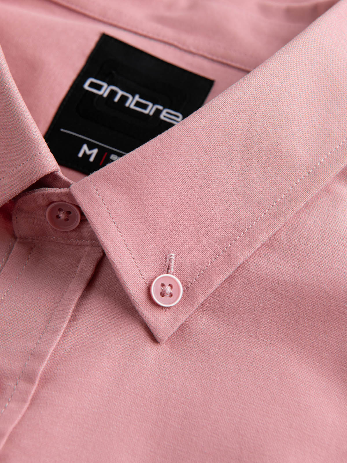 Ombre Men's REGULAR FIT cotton shirt with pocket - pink