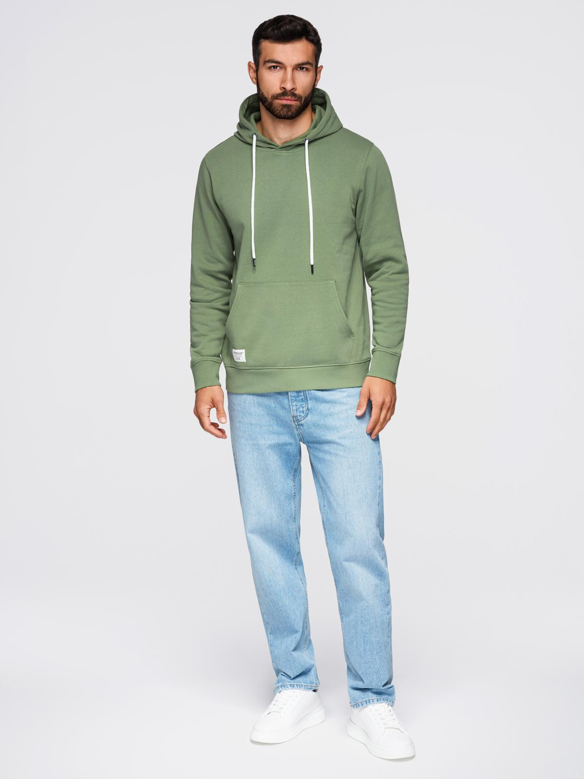 Ombre Men&#039;s kangaroo sweatshirt with hood - green