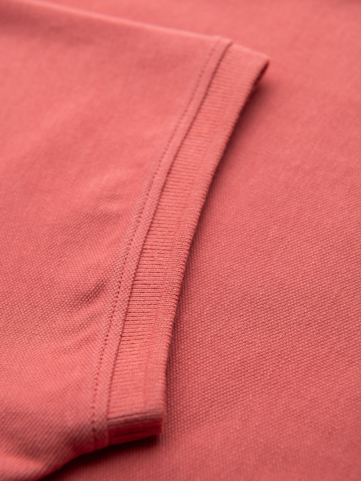 Ombre Cotton pique knit polo shirt - coral