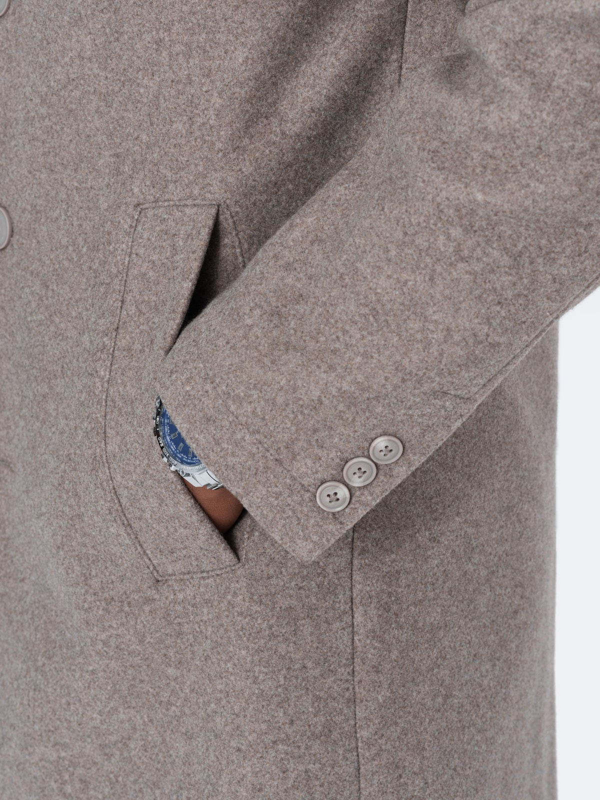 Ombre Men&#039;s lightweight single-breasted coat - light brown