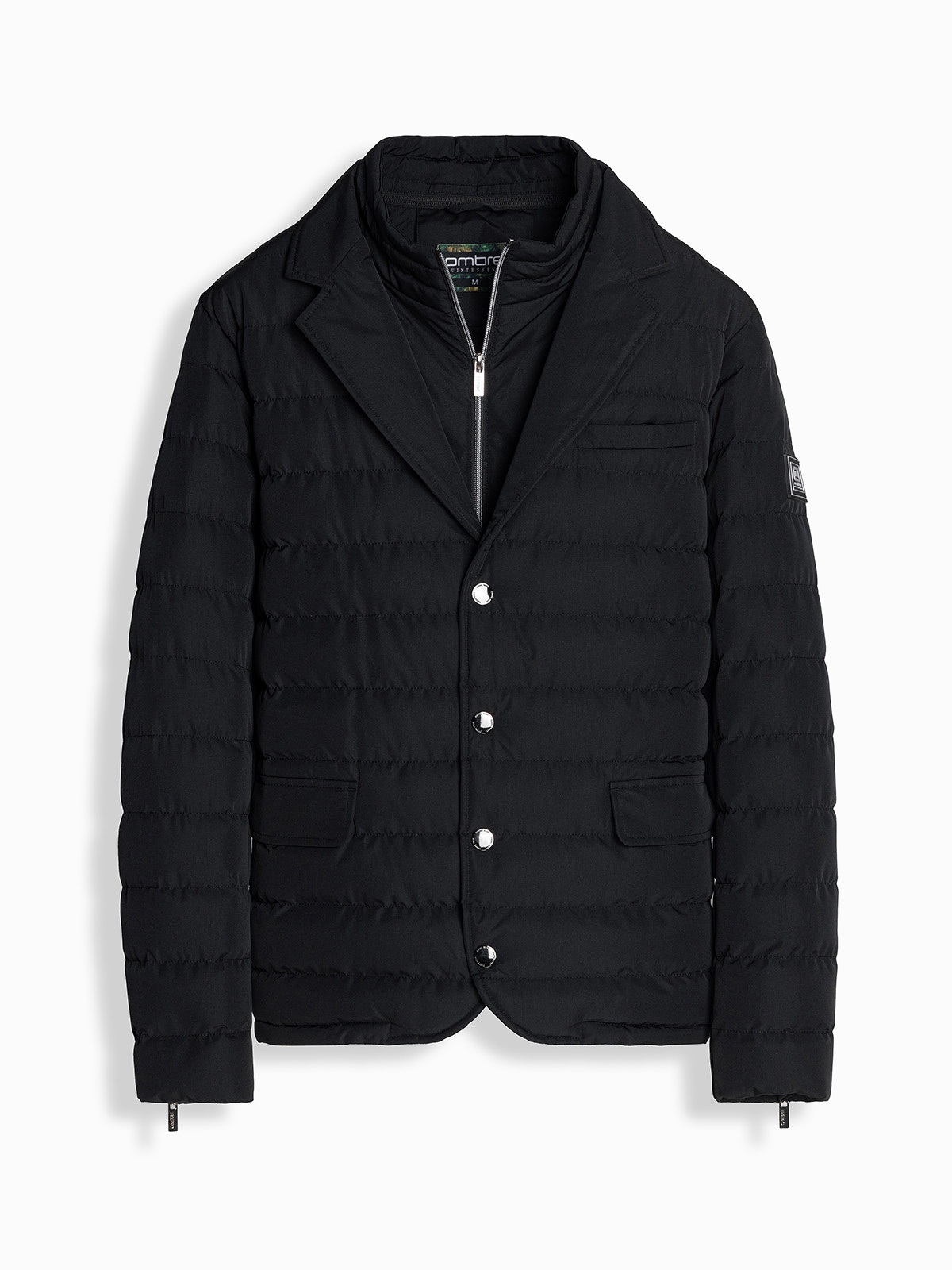 Ombre Men&#039;s quilted jacket with jacket cut - black