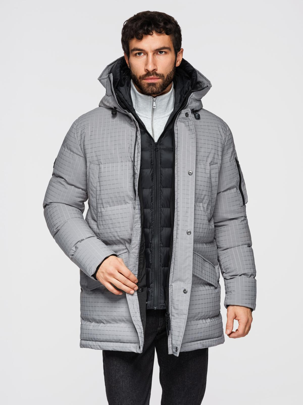 Ombre Outdoor long men's parka jacket - gray
